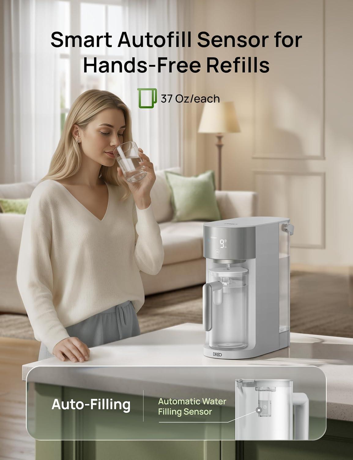 imageDREO Reverse Osmosis Water Filter Countertop RO Filtration System 31 Pure to Drain TDS amp Filter Life amp Autofill Pitcher InstallationFree SelfCleaning Water Purifier RO Water Filter 112 3LGray