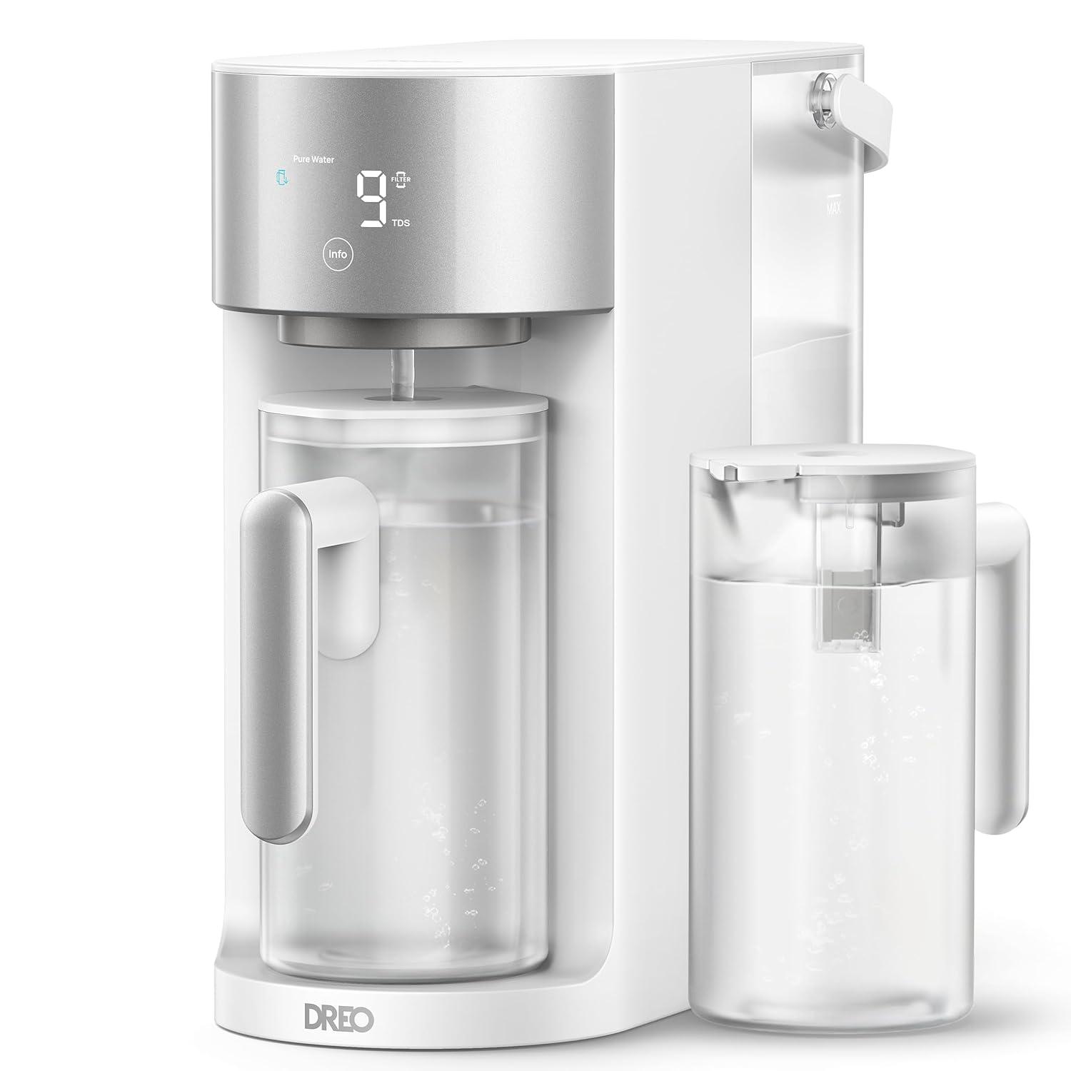 imageDREO Reverse Osmosis Water Filter Countertop RO Filtration System 31 Pure to Drain TDS amp Filter Life amp Autofill Pitcher InstallationFree SelfCleaning Water Purifier RO Water Filter 112 3LWhite