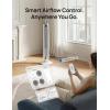 imageDREO Smart Tower Fan for Bedroom 4045 Adjustable Height 28 fts Velocity DC Motor 9 Speeds 4 Modes 90Oscillating Standing Fan 20dB Quiet 12H Timer for Home Office GoogleAlexa BlackWhite