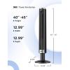 imageDREO Smart Tower Fan for Bedroom 4045 Adjustable Height 28 fts Velocity DC Motor 9 Speeds 4 Modes 90Oscillating Standing Fan 20dB Quiet 12H Timer for Home Office GoogleAlexa BlackBlack