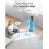 imageDREO Smart Tower Fan for Bedroom 90 Oscillating 40 Standing Fan 26fts HighSpeed 5 Speeds 4 Modes Quiet Room Floor Fans TouchRemoteAPP amp Voice Control Work with Alexa 12H Timer SilverSilver