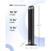 imageDREO Smart Tower Fan for Bedroom 90 Oscillating 40 Standing Fan 26fts HighSpeed 5 Speeds 4 Modes Quiet Room Floor Fans TouchRemoteAPP amp Voice Control Work with Alexa 12H Timer SilverSilver