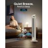 imageDREO Smart Tower Fan for Bedroom 90 Oscillating 40 Standing Fan 26fts HighSpeed 5 Speeds 4 Modes Quiet Room Floor Fans TouchRemoteAPP amp Voice Control Work with Alexa 12H Timer SilverWhite