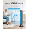 imageDREO Smart Tower Fan for Bedroom 90 Oscillating 40 Standing Fan 26fts HighSpeed 5 Speeds 4 Modes Quiet Room Floor Fans TouchRemoteAPP amp Voice Control Work with Alexa 12H Timer SilverGold