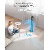 imageDREO Smart Tower Fan for Bedroom 90 Oscillating 40 Standing Fan 26fts HighSpeed 5 Speeds 4 Modes Quiet Room Floor Fans TouchRemoteAPP amp Voice Control Work with Alexa 12H Timer SilverGold