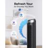 imageDREO Smart Tower Fan for Bedroom 90 Oscillating 40 Standing Fan 26fts HighSpeed 5 Speeds 4 Modes Quiet Room Floor Fans TouchRemoteAPP amp Voice Control Work with Alexa 12H Timer SilverSilver