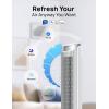 imageDREO Smart Tower Fan for Bedroom 90 Oscillating 40 Standing Fan 26fts HighSpeed 5 Speeds 4 Modes Quiet Room Floor Fans TouchRemoteAPP amp Voice Control Work with Alexa 12H Timer SilverWhite
