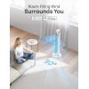 imageDREO Smart Tower Fan for Bedroom 90 Oscillating 40 Standing Fan 26fts HighSpeed 5 Speeds 4 Modes Quiet Room Floor Fans TouchRemoteAPP amp Voice Control Work with Alexa 12H Timer SilverWhite