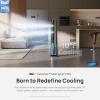 imageDREO TurboCool Misting Fan 765S Fans that Blow Cold Air 10F Cooling 34fts Fast Evaporative Air Cooler 6L Tank 20 dB Quiet DC Motor 90 Tower Fan with 12 Speeds 4 Modes for Home Grey