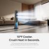 imageDREO TurboCool Misting Fan 765S Fans that Blow Cold Air 10F Cooling 34fts Fast Evaporative Air Cooler 6L Tank 20 dB Quiet DC Motor 90 Tower Fan with 12 Speeds 4 Modes for Home Grey