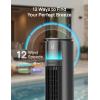 imageDREO TurboCool Outdoor Misting Fan 711AS 33 fts High Velocity 12 Speeds 4 Modes Smart Standing Floor Fan 150 Customizable Oscillating 20 dB Quiet DC Motor for Bedroom Weather ResistantGrey