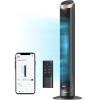 imageDREO Smart Tower Fan for Bedroom 90 Oscillating 40 Standing Fan 26fts HighSpeed 5 Speeds 4 Modes Quiet Room Floor Fans TouchRemoteAPP amp Voice Control Work with Alexa 12H Timer SilverGold