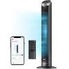 imageDREO Smart Tower Fan for Bedroom 90 Oscillating 40 Standing Fan 26fts HighSpeed 5 Speeds 4 Modes Quiet Room Floor Fans TouchRemoteAPP amp Voice Control Work with Alexa 12H Timer SilverSilver