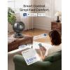imageDREO Smart Fan for Bedroom Powerful 85 ft Airflow 12 Inches Desk Fans in 20dB Quiet 9090 oscillating fans AppVoice Control 9 Speeds amp 812H Timer for Home Office DormGrey