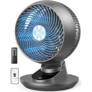 imageDREO Smart Fan for Bedroom Powerful 85 ft Airflow 12 Inches Desk Fans in 20dB Quiet 9090 oscillating fans AppVoice Control 9 Speeds amp 812H Timer for Home Office DormGrey