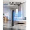 imageDREO Evaporative Air Swamp Cooler 43 Cooling Fans that Blow Cold Air 2026 Upgraded 80 Oscillating Floor Fan for Bedroom Easy Cleaning APP Control Ice Packs 4 Speeds amp 4 Modes 12H Timer WhiteSilver