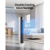imageDREO Evaporative Air Swamp Cooler 43 Cooling Fans that Blow Cold Air 2026 Upgraded 80 Oscillating Floor Fan for Bedroom Easy Cleaning APP Control Ice Packs 4 Speeds amp 4 Modes 12H Timer WhiteWhite