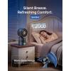 imageDREO TurboCool Misting Fan 516 15030 Omnidirectional Oscillating Desk Cooling Fan 5 Drop Evaporative air cooler 26 fts Wind Ultrafine Mist 20dB 6 Speeds 2 Modes Remote Control WhiteGrey