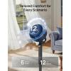 imageDREO Smart Fan for Bedroom standing 150 100 OmniDirectional Oscillating Fans 120ft CirculAir Quiet Fan with DC Motor 12 Speeds 6 Modes 20dBRemote Control 12H Timer