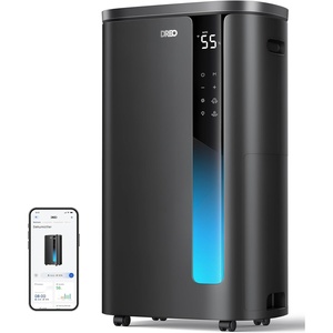 image:imageDREO 73 Pint Smart Dehumidifier for Basement Home amp Large Room up to 2000 Sq Ft Energy Star 60 Dehumidifier with Drain Hose Quiet 42dB Auto Humidity Control 3 Fan Speeds Timer Continuous DrainBlack