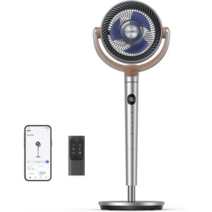 image:imageDREO Fan for Bedroom 120120Omnidirectional Oscillating Fan 90ft DC Motor 20 dB Quiet Standing Pedestal Fans 8 Speeds 3 Modes Circulator with Remote 3540 Adjustable Height 8H TimerBright silver