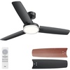 image:imageDREO 42 Ceiling Fans with Lights Low Profile Ceiling Fan with Light and Remote Control Indoor Bedroom Living Room 22dB Quiet DC Motor QuickInstall 6 Speeds Reversible Dimmable 5CCT BlackBlack