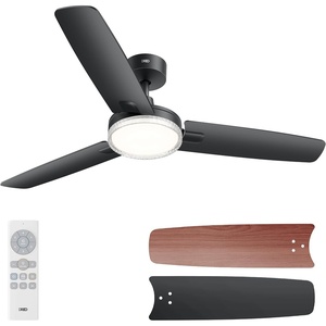 image:imageDREO 42 Ceiling Fans with Lights Low Profile Ceiling Fan with Light and Remote Control Indoor Bedroom Living Room 22dB Quiet DC Motor QuickInstall 6 Speeds Reversible Dimmable 5CCT BlackBlack