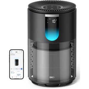 image:imageDREO Air Purifier for Home Up to 1176 ft HEPA Air Cleaner for Large Rooms amp Bedrooms Pets Smoke Dust Pollen amp Odors PM25 Monitor Auto Turbo amp Quiet Sleep Mode 4 Speeds DRHAP009Dreo 539Smart BlackDRHAP009S