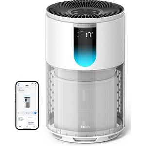 image:imageDREO Air Purifier for Home Up to 1176 ft HEPA Air Cleaner for Large Rooms amp Bedrooms Pets Smoke Dust Pollen amp Odors PM25 Monitor Auto Turbo amp Quiet Sleep Mode 4 Speeds DRHAP009Dreo 539Smart WhiteDRHAP009S